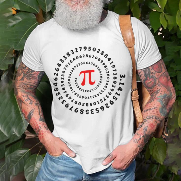 Pi Π Spiral Science Mathematics Math Irrational Number Sequence Unisex T-Shirt Gifts for Old Men