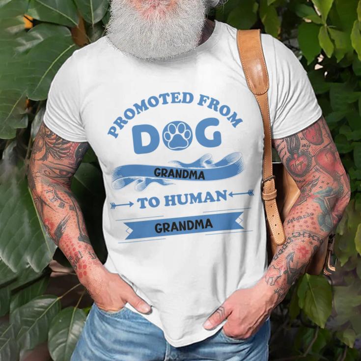 Promoted From Dog Grandma To Human Grandma Unisex T-Shirt Gifts for Old Men