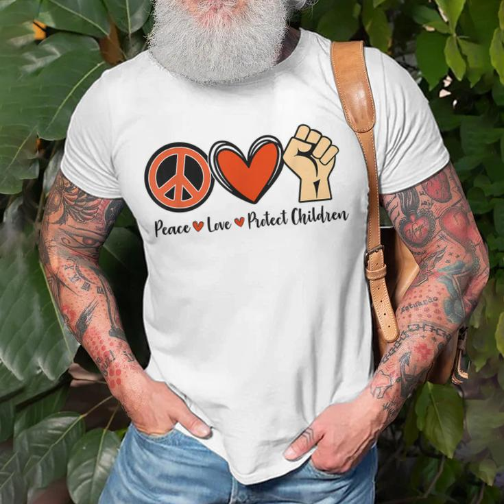 Protect Our Kids End Guns Violence Wear Orange Peace Sign Unisex T-Shirt Gifts for Old Men