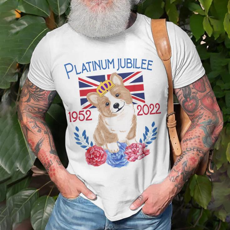 Queens Platinum Jubilee 2022 British Monarch Queen Corgi Unisex T-Shirt Gifts for Old Men