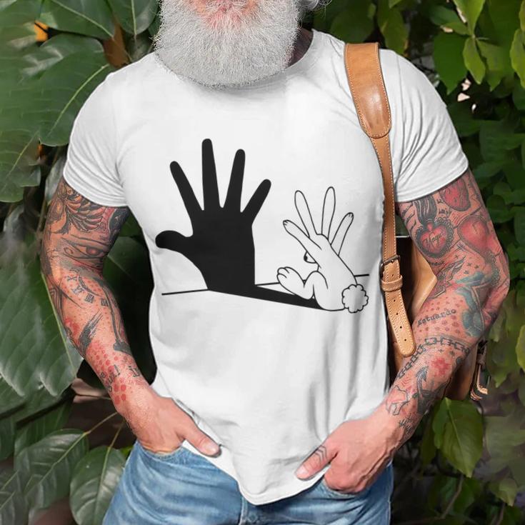 Rabbit Hand Shadow Unisex T-Shirt Gifts for Old Men