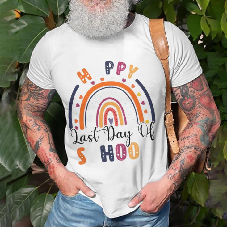 Rainbow Happy Last Day Of School Teacher Student Graduation Unisex T-Shirt Gifts for Old Men