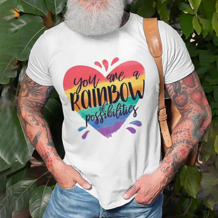 Rainbow Teacher - You Are A Rainbow Of Possibilities Unisex T-Shirt Gifts for Old Men