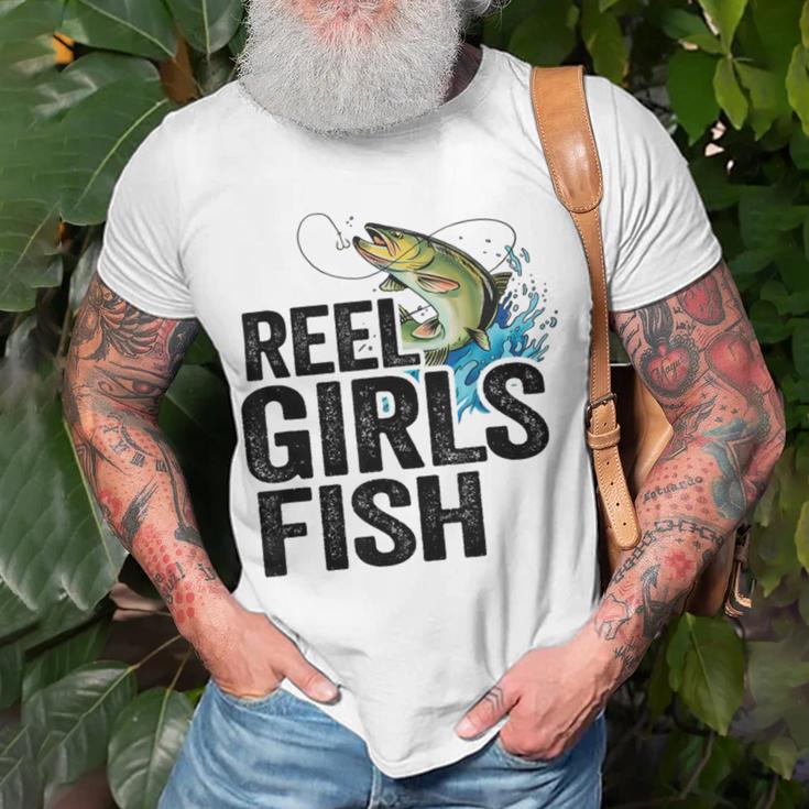 Reel Girl Fish Unisex T-Shirt Gifts for Old Men