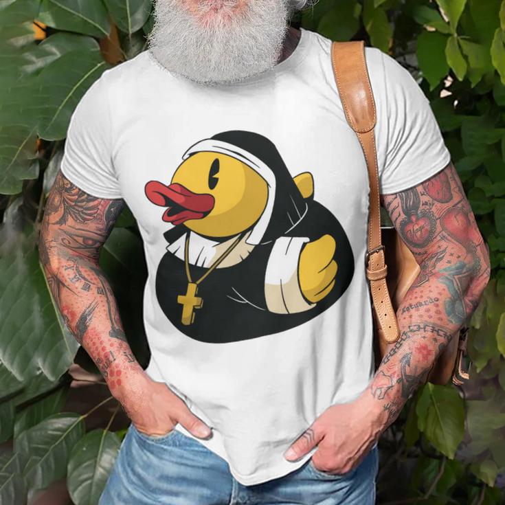 Rubber Duck Nun Unisex T-Shirt Gifts for Old Men