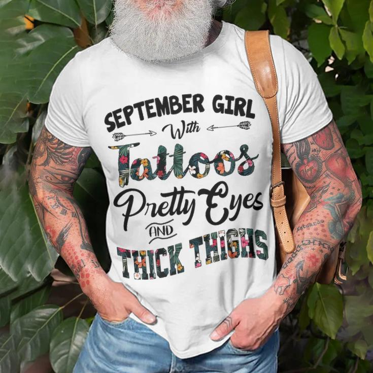 September Girl September Girl With Tattoos Pretty Eyes And Thick Thighs T-Shirt Gifts for Old Men