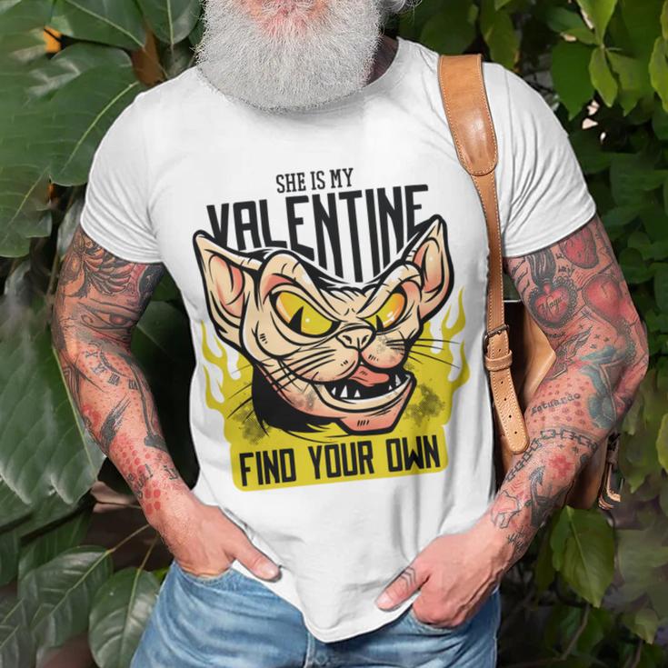 She Is My Valentine Cat Unisex T-Shirt Gifts for Old Men