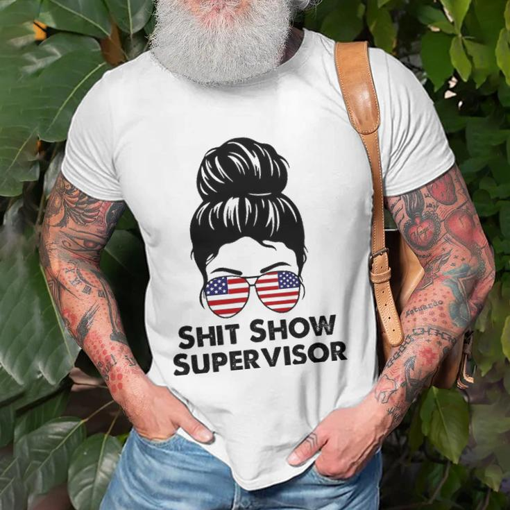 Shit Show Supervisor Funny Mom Dad Boss Manager Teacher Unisex T-Shirt Gifts for Old Men