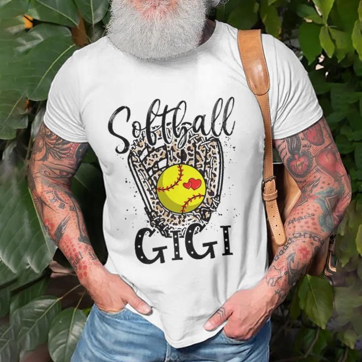 Softball Gigi Leopard Game Day Softball Lover Grandma Unisex T-Shirt Gifts for Old Men