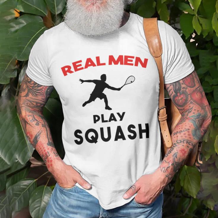 Squash Men Sport Awesome Idea Real Men Play Squash Unisex T-Shirt Gifts for Old Men