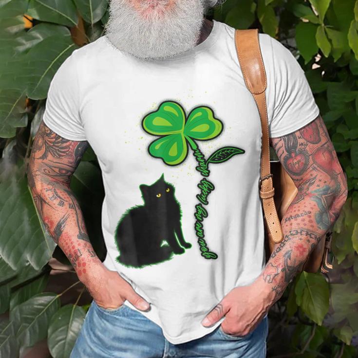 St Patricks Day Black Cat My Lucky Charm Unisex T-Shirt Gifts for Old Men