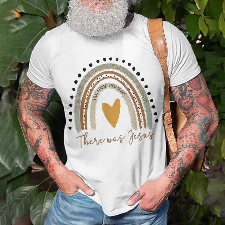 There Was Jesus Unisex Christian Religious Rainbow Vintage Unisex T-Shirt Gifts for Old Men
