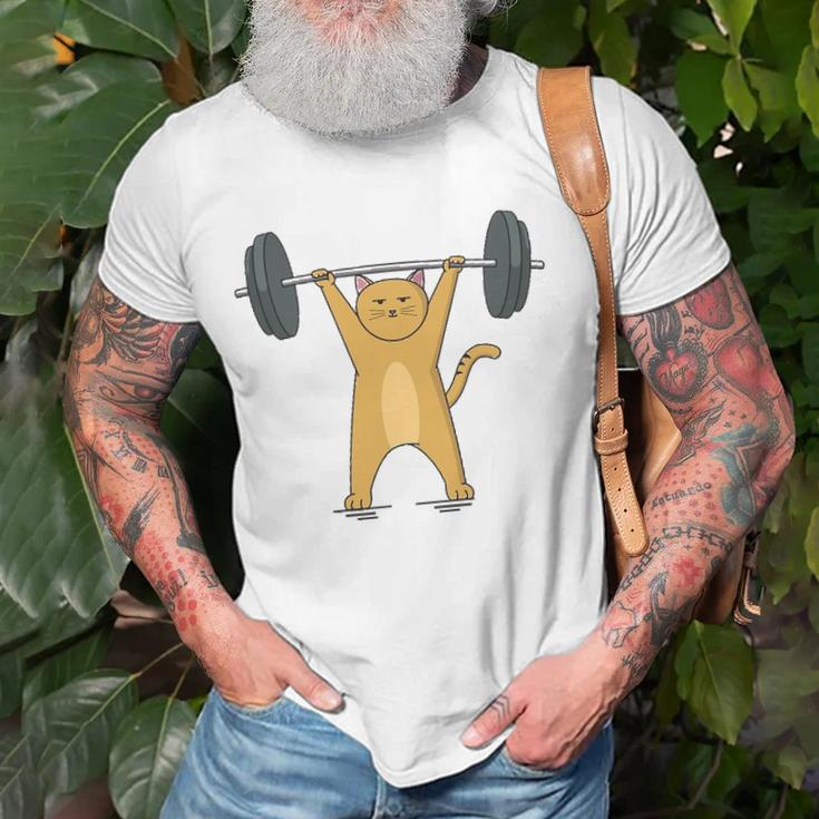 Weightlifting - Cat Barbell Fitness Lovers Gift Unisex T-Shirt Gifts for Old Men
