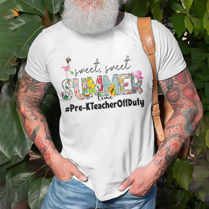 Womens Sweet Summer Time Pre-K Teacher Off Duty Last Day Of School Unisex T-Shirt Gifts for Old Men