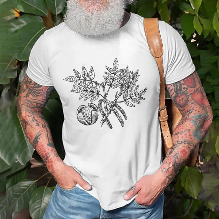 Womens Walnut Nut Walnut Tree Leaves Botanist Unisex T-Shirt Gifts for Old Men