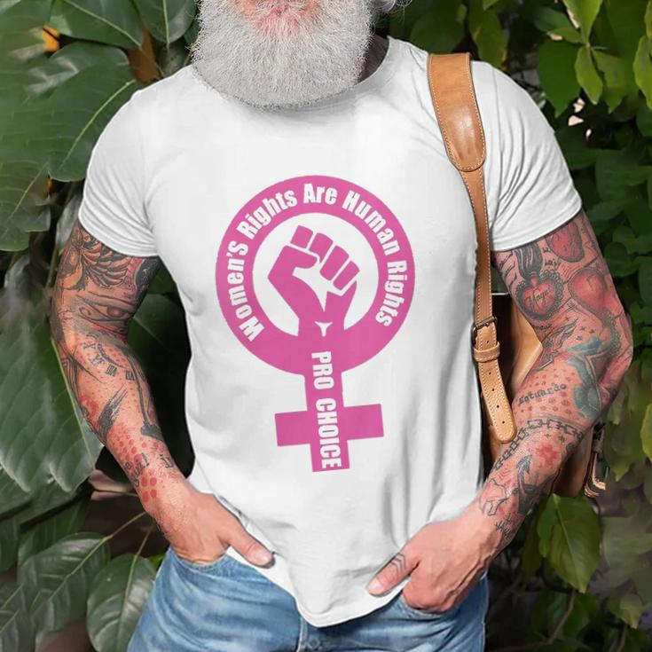 Womens Womens Rights Are Human Rights Pro Choice Unisex T-Shirt Gifts for Old Men