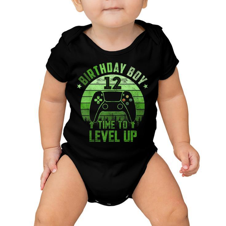 12Th Birthday Boy Time To Level Up 12 Years Old Boys  V3 Baby Onesie