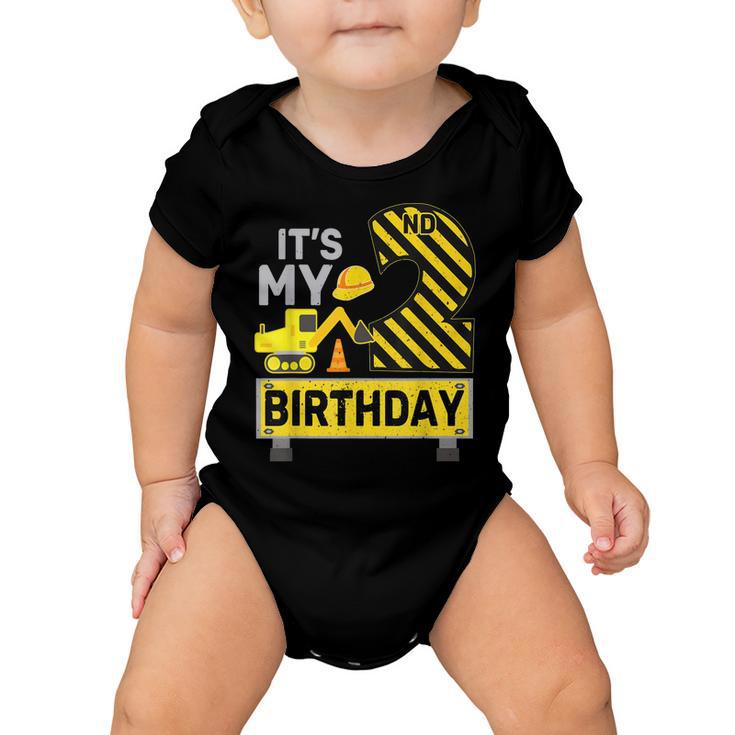 2 Years Old Boy Its My 2Nd Birthday Construction Digger  Baby Onesie