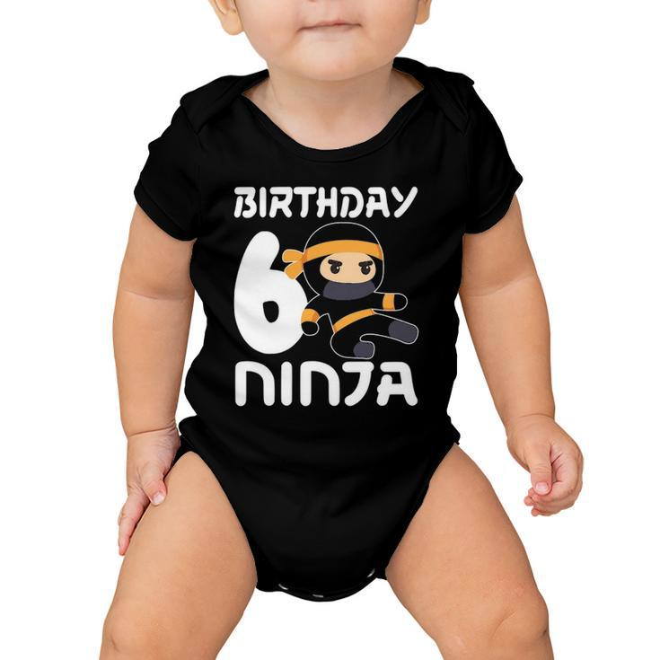6Th Birthday Ninja Six 6 Years Old Boy Baby Onesie