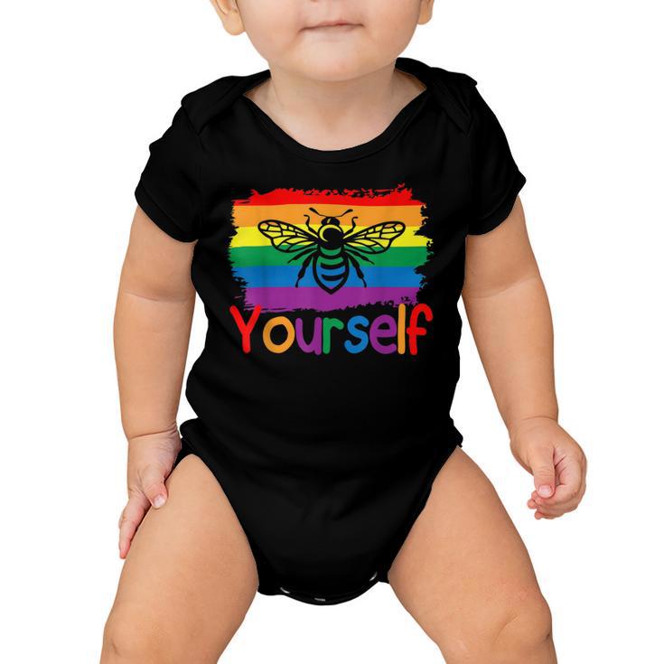 Bee Bee Bee Yourself Butterfly Gay Pride Lgbtq Funny Rainbow Bee Bee V2 Baby Onesie