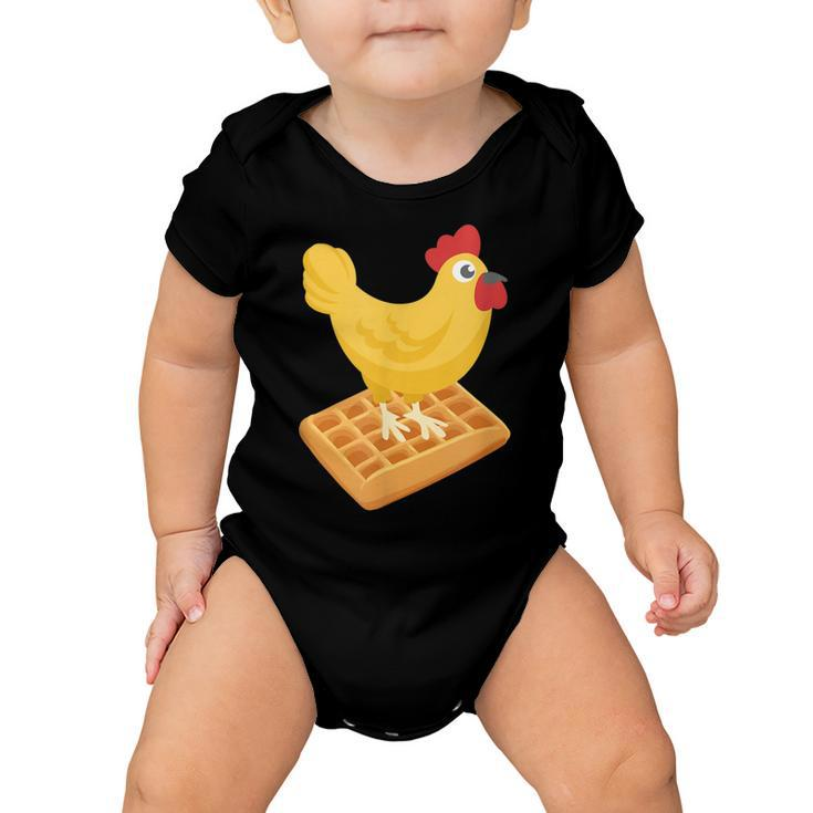 Chicken Chicken Chicken & Waffles Funny Breakfast V3 Baby Onesie