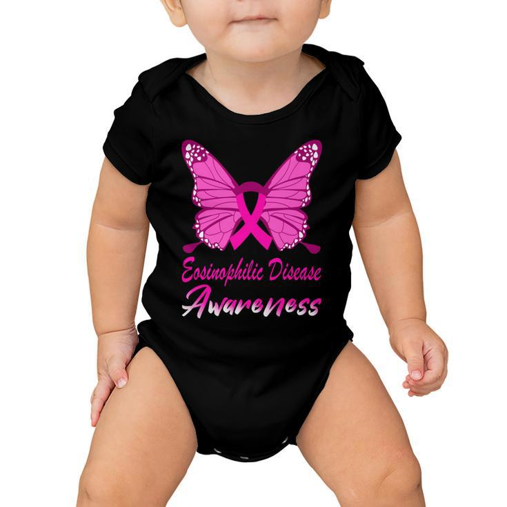 Eosinophilic Disease Awareness Butterfly  Pink Ribbon  Eosinophilic Disease  Eosinophilic Disease Awareness Baby Onesie