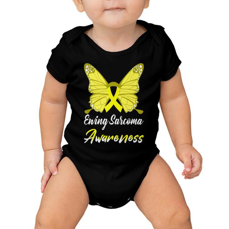 Ewings Sarcoma Awareness Butterfly  Yellow Ribbon  Ewings Sarcoma  Ewings Sarcoma Awareness Baby Onesie