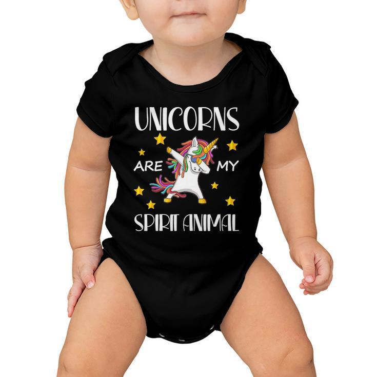 Hilarious Unicorns Are My Spirit Animal Dab Gift For Kids Baby Onesie