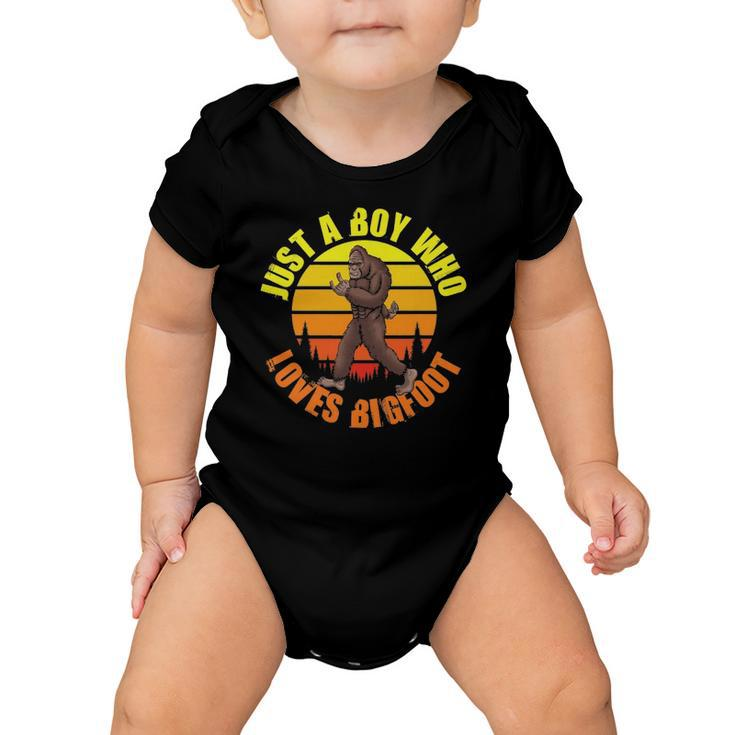 Just A Boy Who Loves Bigfoot Baby Onesie