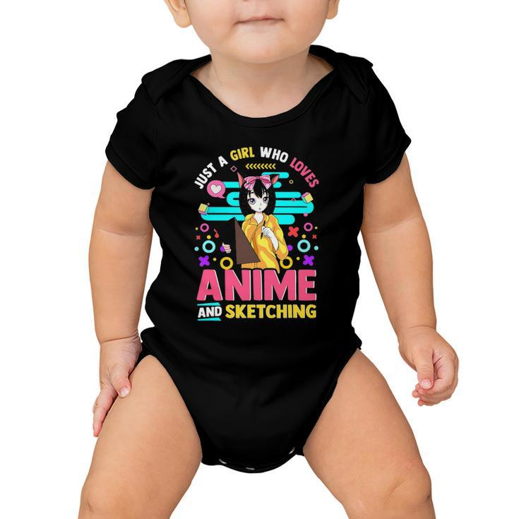 Just A Girl Who Loves Anime And Sketching Girls Teen Youth Baby Onesie