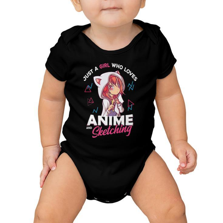 Just A Girl Who Loves Anime And Sketching Otaku Anime Merch  Baby Onesie
