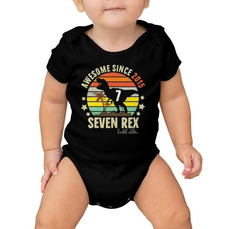 Kids Seventh Dinosaur 7 Years Old 2015 Im 7 7Th Birthday Rex Funny Baby Onesie