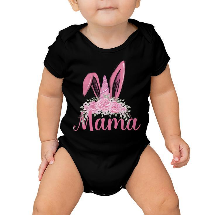 Mama Floral Leopard Bunny Easter Happy Easter Mothers Day Baby Onesie
