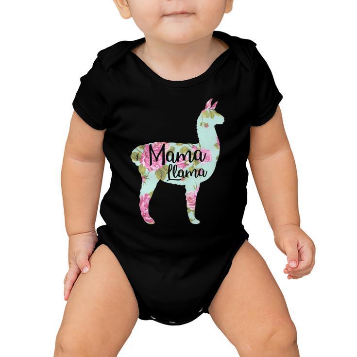 Mama Llama Floral V2 Baby Onesie