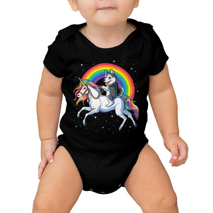 Siberian Husky Unicorn Tee Girls Space Galaxy Rainbow Baby Onesie