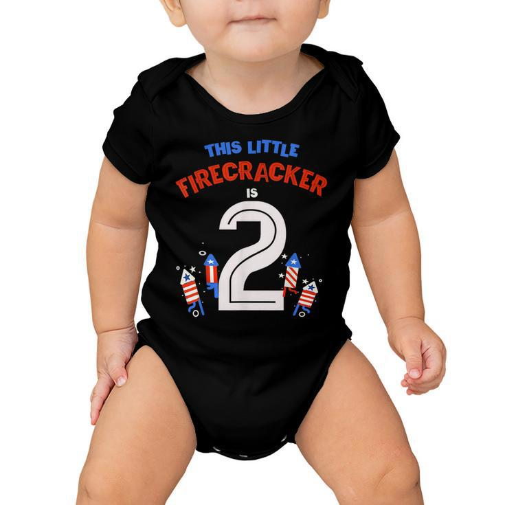 This Little Firecracker Is 2 Bang 4Th July 2Nd Birthday 2020 Baby Onesie