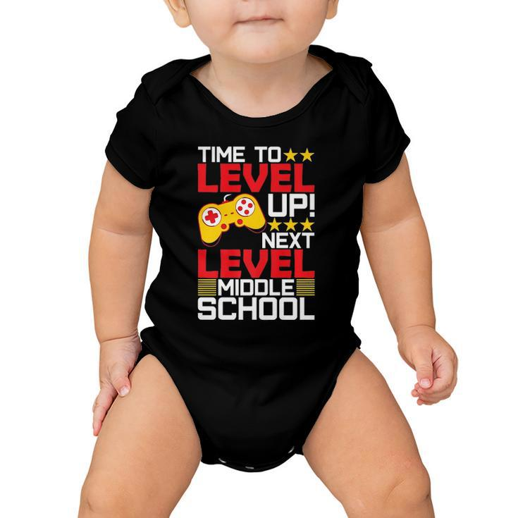 Time To Level Up Middle School Video Gamer Graduation  Baby Onesie