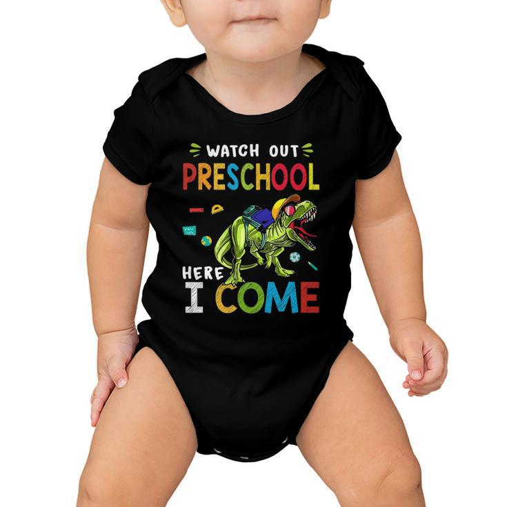 Watch Out Preschool Here I Come Dinosaurs Back To School Baby Onesie