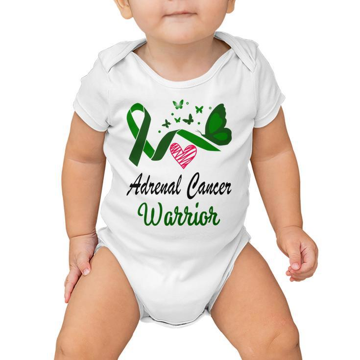 Adrenal Cancer Warrior Butterfly  Green Ribbon  Adrenal Cancer  Adrenal Cancer Awareness Baby Onesie