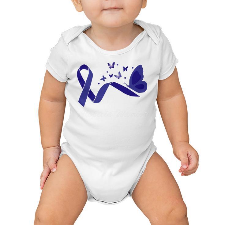 Alopecia Warrior Butterfly  Blue Ribbon  Alopecia Support  Alopecia Awareness Baby Onesie