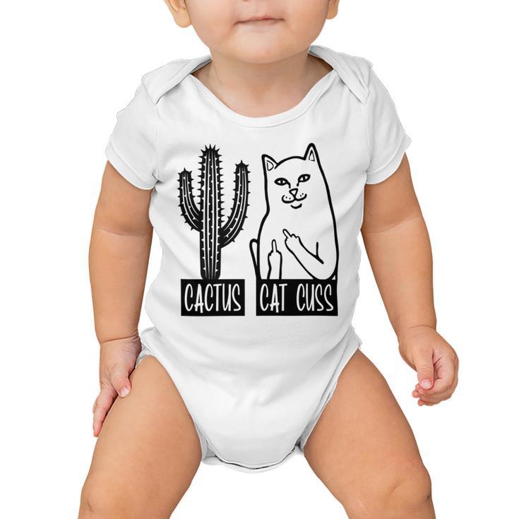 Cat Cuss Cactus Funny Cat Joke Baby Onesie