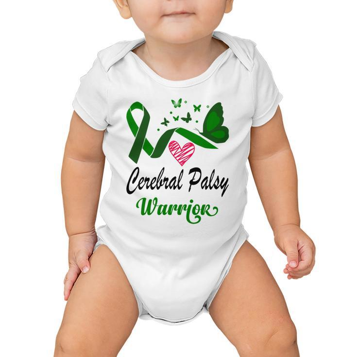 Cerebral Palsy Warrior Butterfly  Green Ribbon  Cerebral Palsy  Cerebral Palsy Awareness Baby Onesie