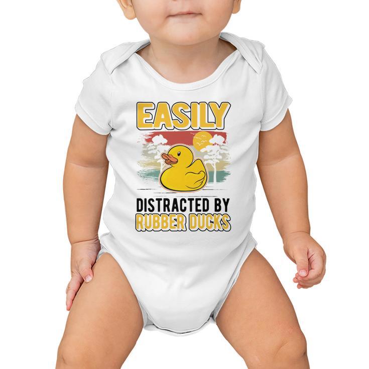 Easily Distracted By Rubber Ducks Duck V2 Baby Onesie