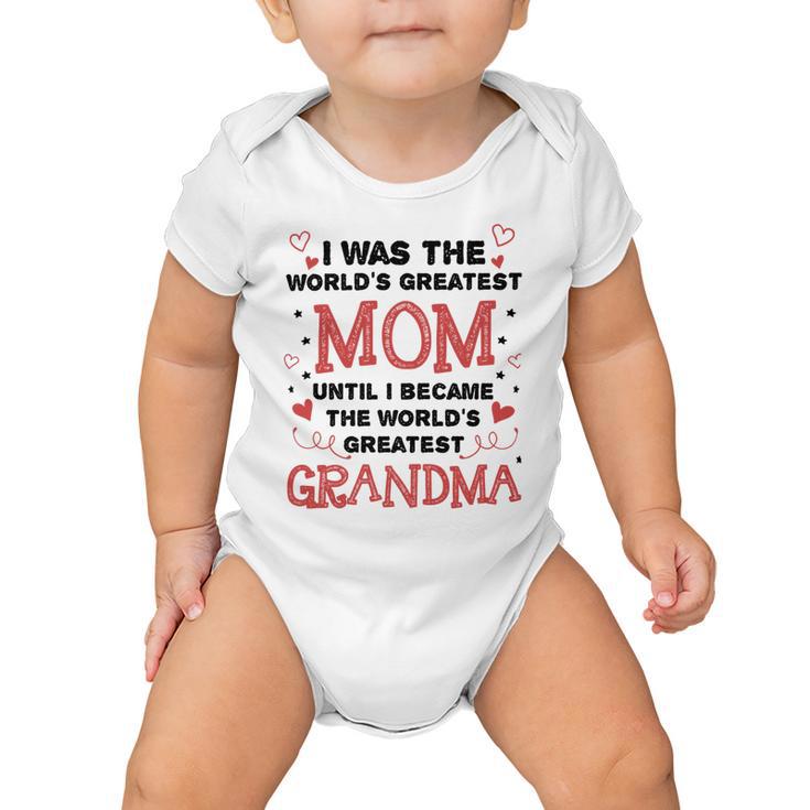 From Worlds Greatest Mom To Worlds Greatest Grandma  84 Trending Shirt Baby Onesie