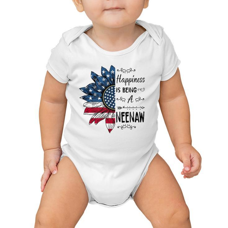 Happiness Is Being A Neenaw Sunflower 4Th Of July Gifts Baby Onesie