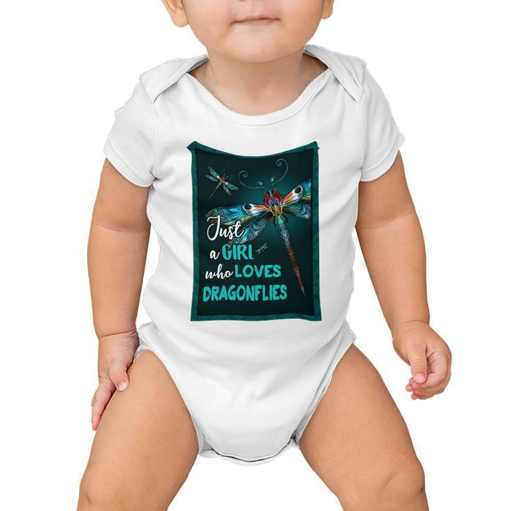 Just A Girl Who Loves Dragonfly Baby Onesie