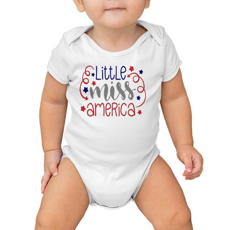 Little Miss America 4Th Of July  Girls Usa Patriotic Baby Onesie
