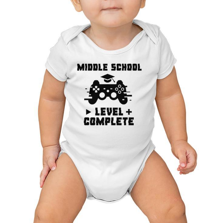 Middle School Level Complete Funny Video Gamer Graduation Baby Onesie