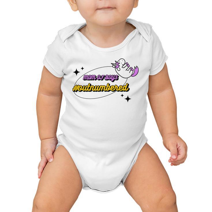 Mum Of Boys Outnumbered Unicorn Mothers Day Baby Onesie