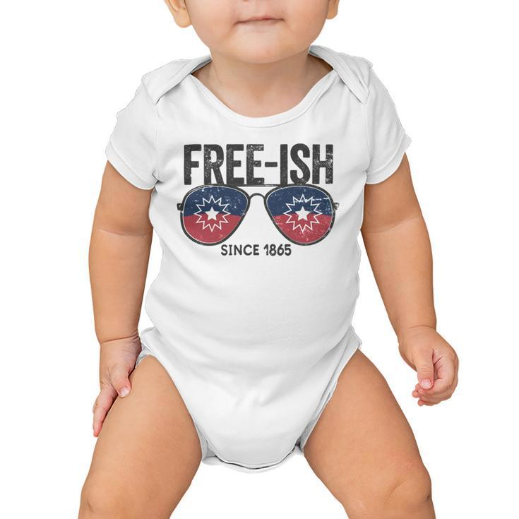 Premium Free-Ish Juneteenth Celebrate Black Freedom Free-Ish 1865 Messy Bun Afro Mom Baby Onesie